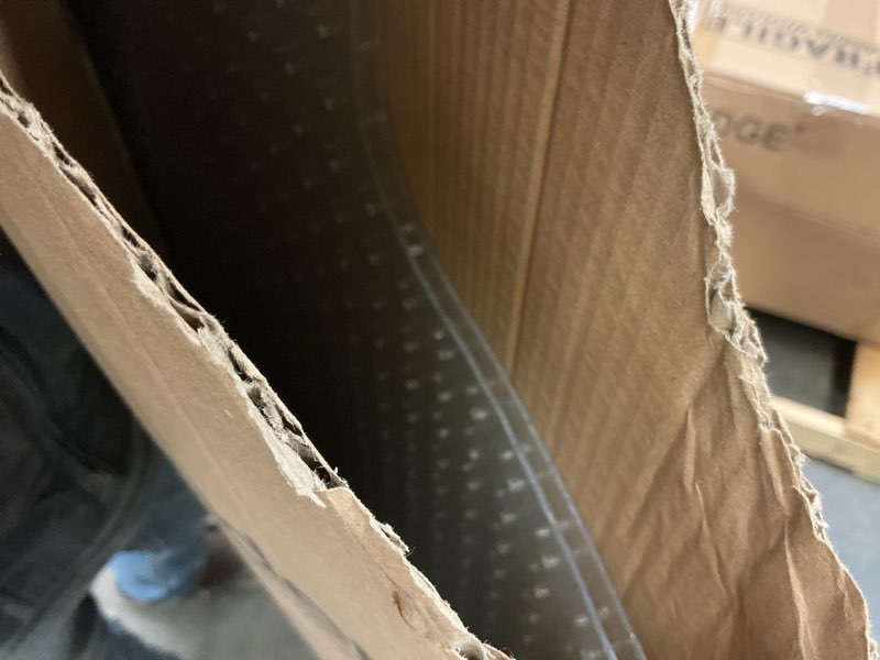 Condition photo showing As Is for Mind Reader Office Chair Mat for Carpet, Chair Mat, PVC Clear Set of 2
