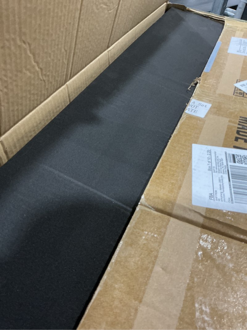 Condition photo showing As Is for eva foam threshold ramp, lightweight non slip doorway ramp for wheelchair walker scooter, indoor outdoor entry access for home bathroom garage(black,36" l x 12" w x 2" h) 36"l x 12"w x 2"h black