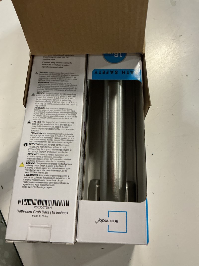 Condition photo showing New/Like New for bathroom grab bars stainless steel handrail ada compliant 500lbs bathtubs and showers toilet handle safety for handicap, elderly, disabled, injury (18inches 2 pack)