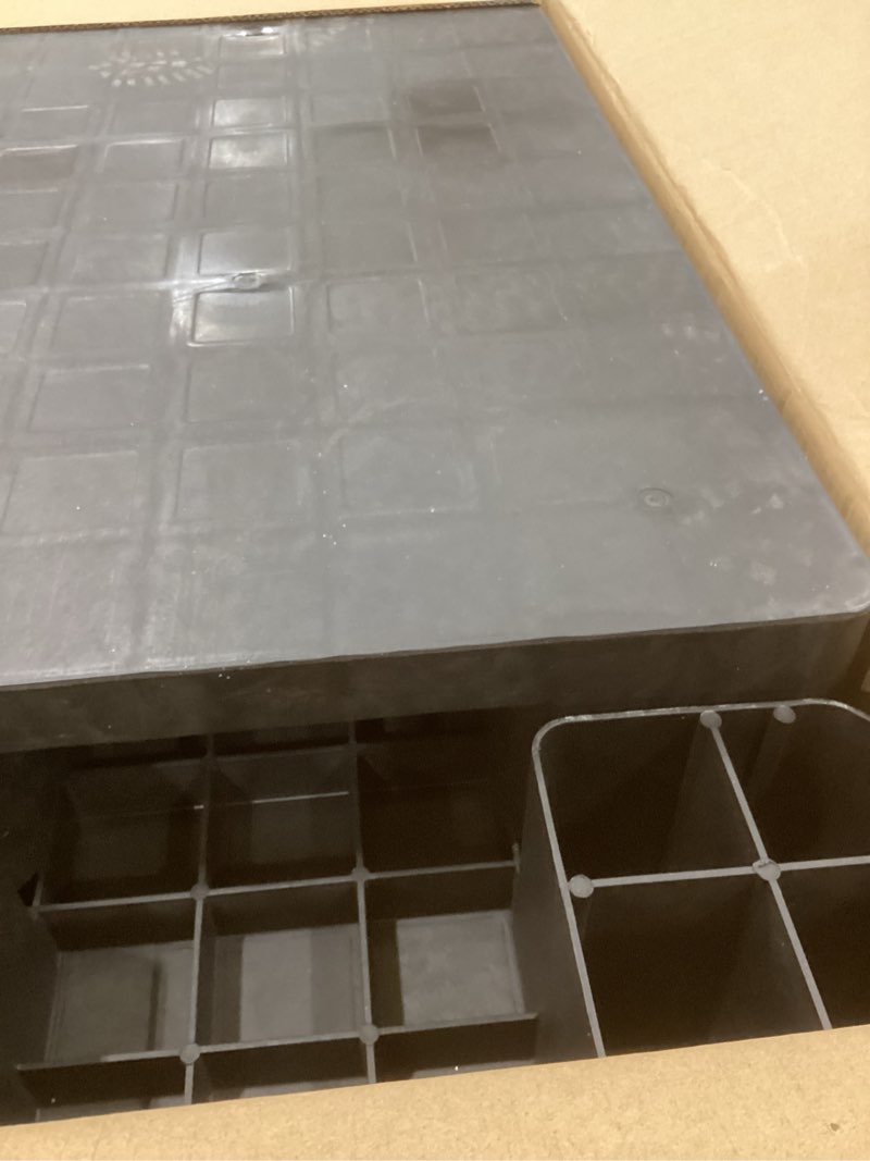 Condition photo showing As Is for 2 Pcs Plastic Pallet for Basement Storage Easy Stack Lightweight Floor Pallet Display Flooring Room Supermarket Christmas, Support up to 2000 Lbs (40'' L X 20'' W X 5.5'' H,Black) 40'' L X 20'' W X 5.5'' H Black 2