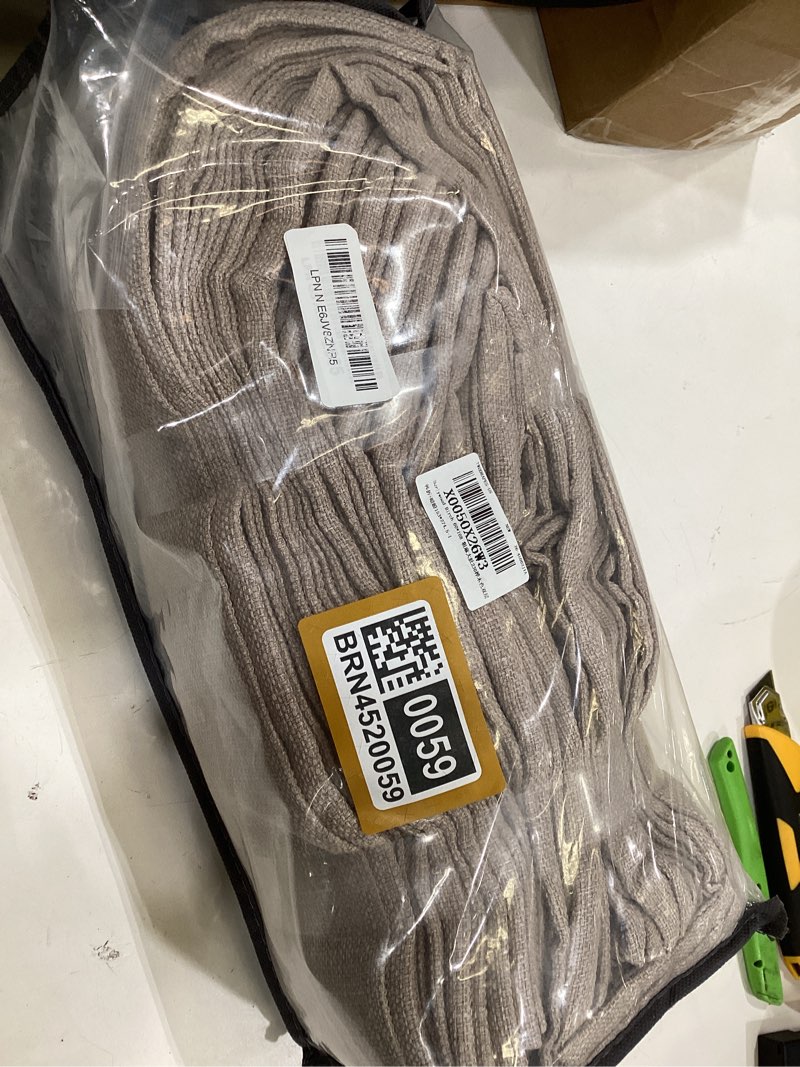 Condition photo showing New/Like New for 60 inch extra wide 100% blackout curtains 108 inches long 1 panel for bedroom, burlywood birch memory trained pleated thick linen thermal noise reducing windows curtain light blocking drapes 60x108 burlywood birch 60"w x 108"l (pack of 1)