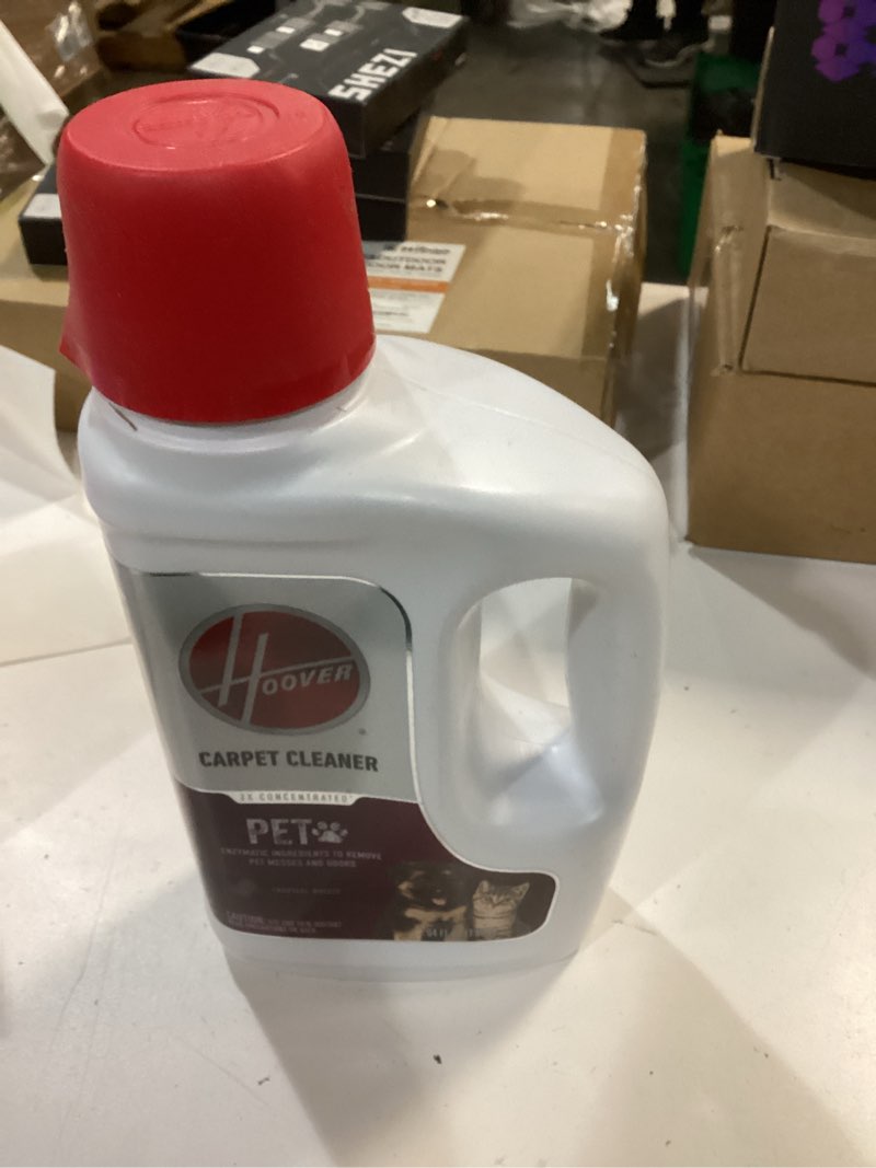 Condition photo showing New/Like New for Hoover Pet Carpet Cleaning Solution, Deep Cleaning Carpet Shampoo, 64 oz Formula, AH30925, Package M