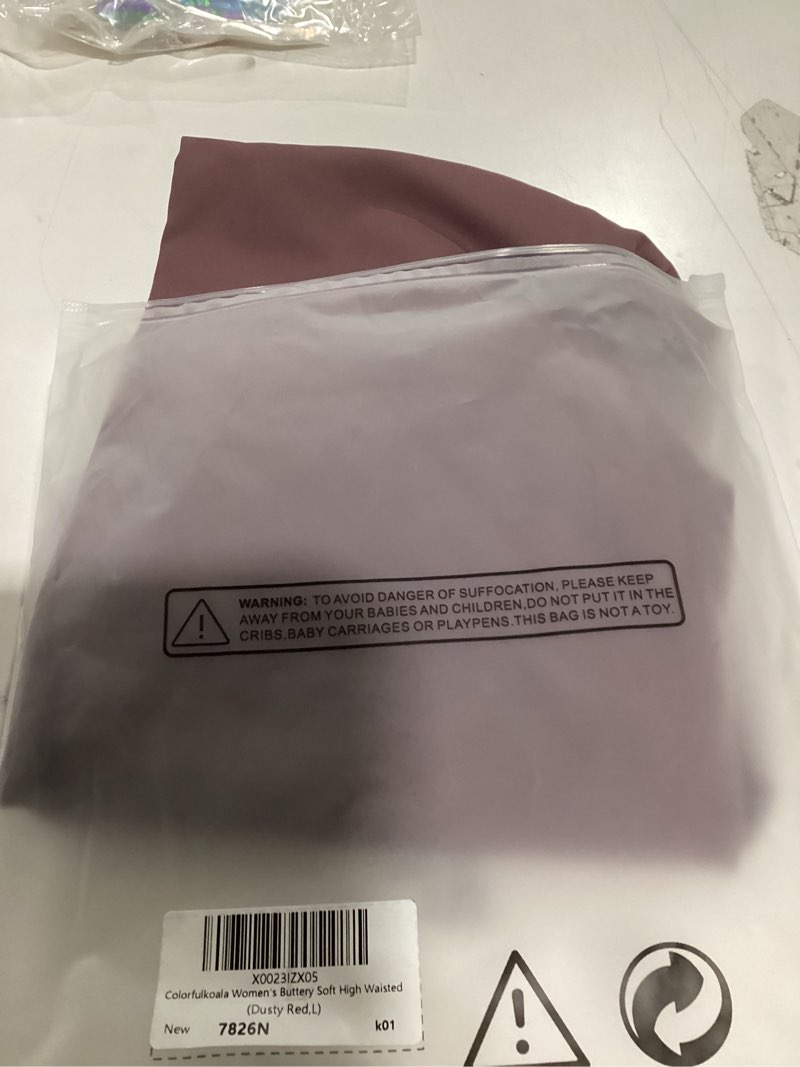 Colorfulkoala Women's Buttery Soft High Waisted Yoga Pants 7/8 Length Leggings (L, Dusty Red)