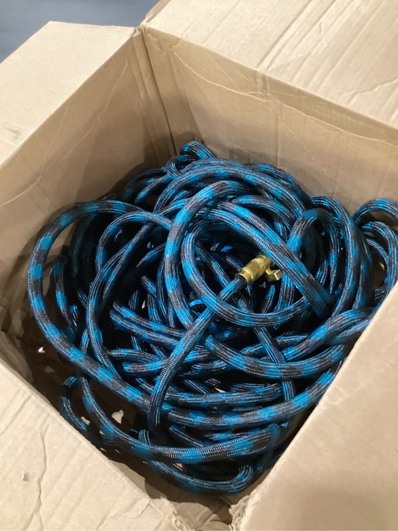 Condition photo showing Good Condition for garden hose, non-expandable water hose 100ft, flexible, kink & leak proof water pipe with 10-function spray nozzle, lightweight outdoor hose for yard, lawn, car wash, rv and home use
