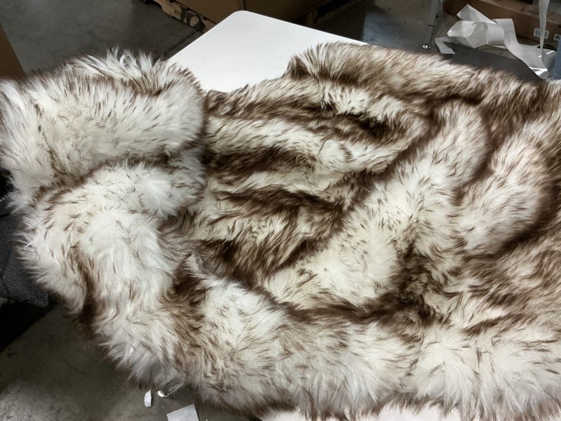 Condition photo showing As Is for Faux Fur Orthopedic Dog Bed, Large Dog Bed, Supportive Foam Pet Sofa with Waterproof Lining Cover, Washable U-Shaped Pet Couch with Anti-Slip Bottom Design, Tie-dye Grey XL 42x30x7 inch Tie-dye Grey XL (42*30*7)