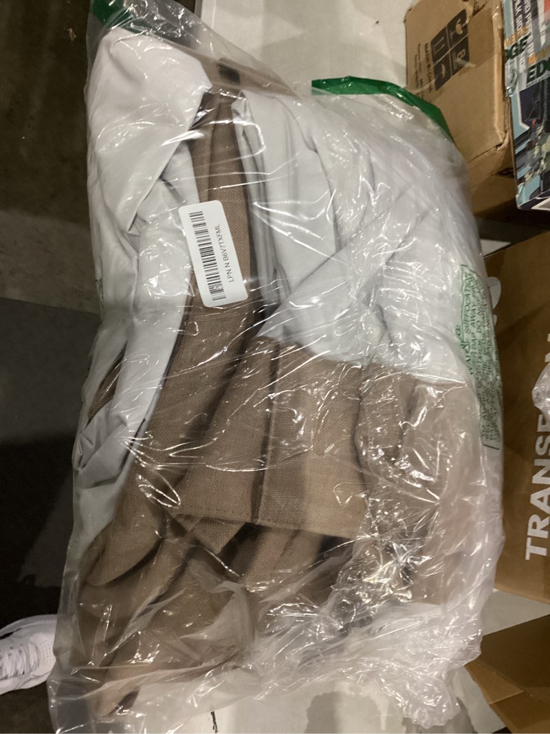 Condition photo showing Good Condition for miulee cafe brown pinch pleated 100% blackout linen curtains for bedroom, room darkening memory trained light blocking window curtains 96 inches long for living room, black out pleat drapes, 2 panels 40"w x 96"l (pack of 2) cafe brown