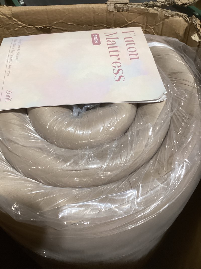 Condition photo showing Good Condition for ZonLi Japanese Floor Futon Mattress Full Size 54"x 75",100% Cotton Cover 6'' Thicken Tatami Mattress,Foldable Sleeping Pad,Portable Dormitory Tatami Mat,Roll Up Floor Lounger Bed for Adult (Khaki) Khaki Full(75"L x 54"W x 6"Th)