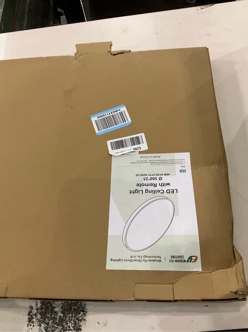 Condition photo showing New/Like New for 20 Inch Large LED Flush Mount Ceiling Light with Remote, 40W,4350LM, 3000K-6000K Selectable, White Round Flat Panel Low Profile Ceiling Light Fitures for Hallway, Kitchen, Bedroom, Laundry Room White Remote-20inch-1PK