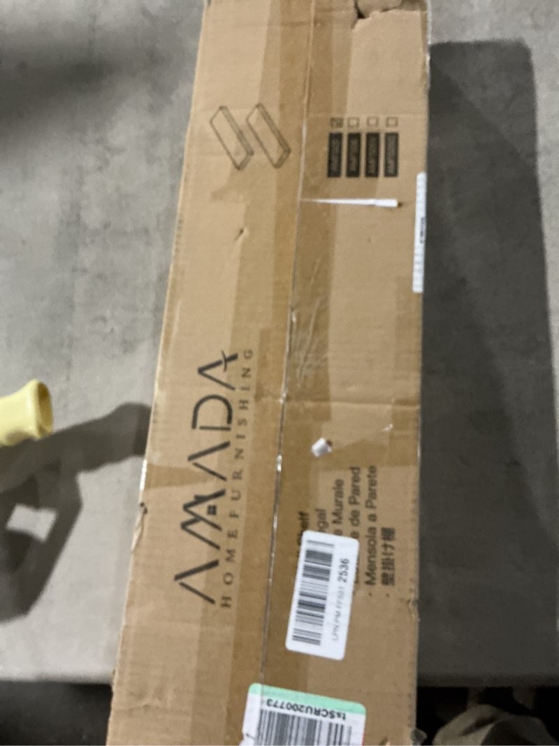 Condition photo showing Good Condition for AMADA HOMEFURNISHING Floating Shelves Wall Mounted, 24 x 7 Inch Wall Shelves for Bathroom, Bedroom, Living Room, Black Shelves Set of 2 - AMFS05 Black 24 inches