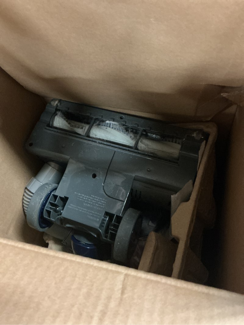 Condition photo showing As Is for shark upright vacuum, navigator lift-away deluxe with large dust cup capacity, hepa filter, swivel steering, upholstery tool & crevice tool, blue, nv360