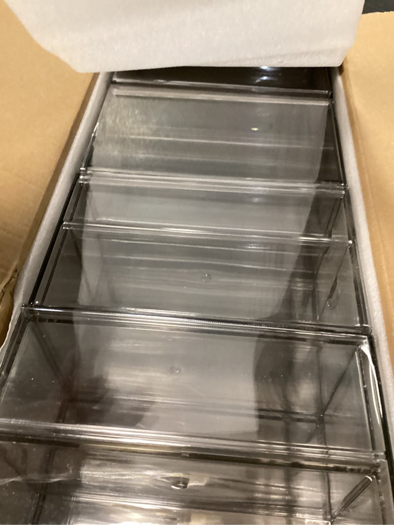Condition photo showing Good Condition for makeup organizer storage with 16 drawers, 4 pcs desktop office supplies, desk organizers, clear accessories, dustproof storage drawer and for make up, jewelry, pen, stationary