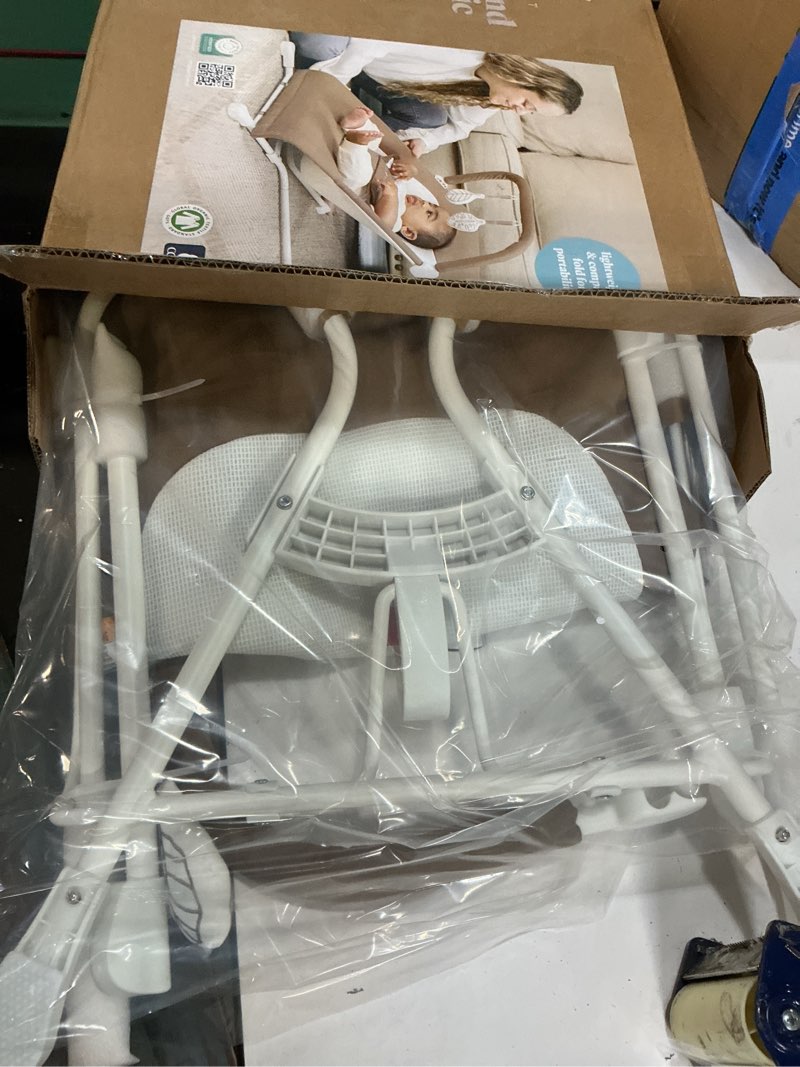 Condition photo showing New/Like New for baby delight highland organic baby bouncer | infant | 0 – 6 months | 3-position recline | organic mocha