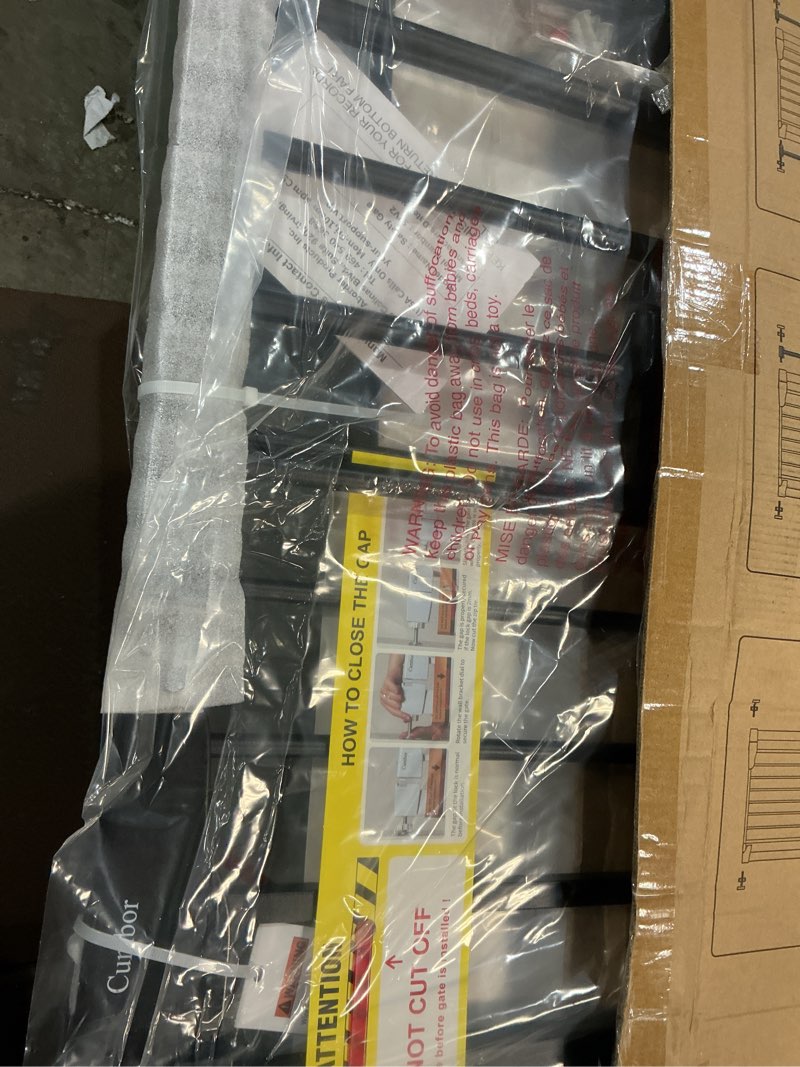 Condition photo showing New/Like New for cumbor 30-46" baby gate for stairs, mom's choice awards winner-auto close dog gate for the house, gifts for mom, easy install pressure mounted pet gates for doorways, black black 30"-46" w x 30.5" h