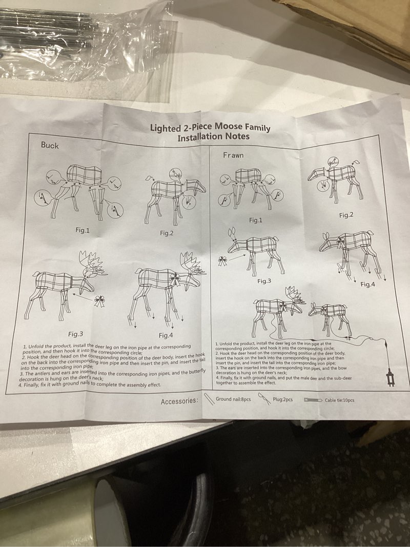 Lighted 2-piece Moose family installation notes 