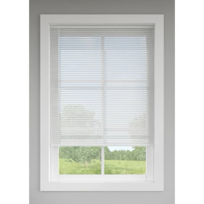 LEVOLOR Trim+Go 1-in Slat Width 42-in x 72-in Cordless White Aluminum Room Darkening Mini