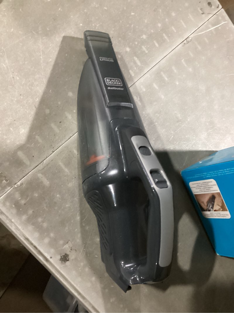 Condition photo showing As Is for black+decker 20v dustbuster small vacuum cleaner portable vacuum hand held cordless for home and car, includes rechargeable battery (bchv001c1) handheld vacuum kit