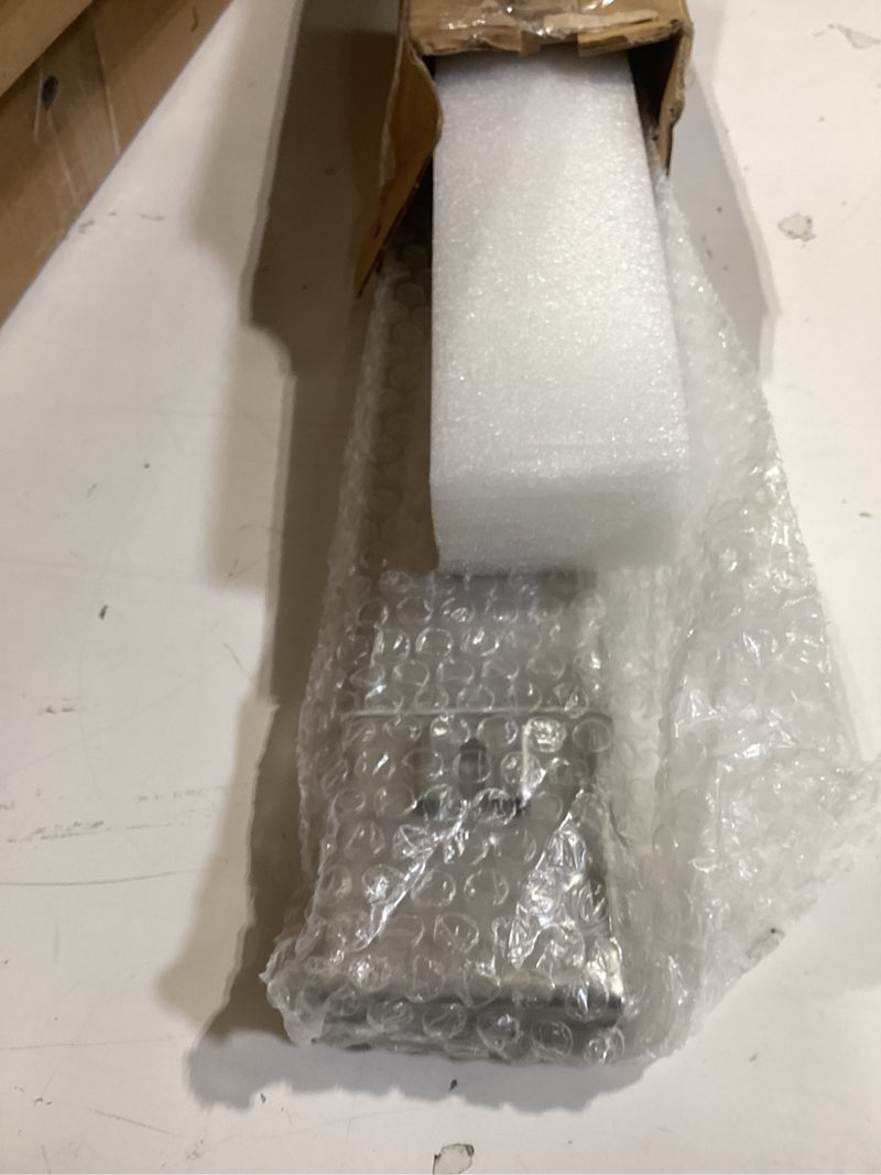 Condition photo showing Good Condition for neodrain 28-inch offset linear shower drain with tile insert grate cover, brushed 304 stainless steel rectangle side outlet shower floor drain, adjustable leveling foot, hair strainer/catcher brushed-tile insert cover 28 in