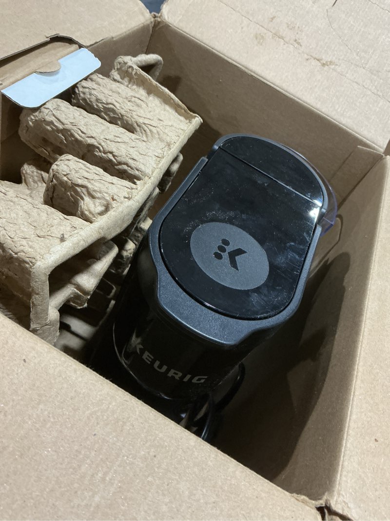 Condition photo showing As Is for (similartoo)keurig k-express single serve k-cup pod coffee maker, 3 brew sizes, strong button feature, 42oz removable reservoir, black