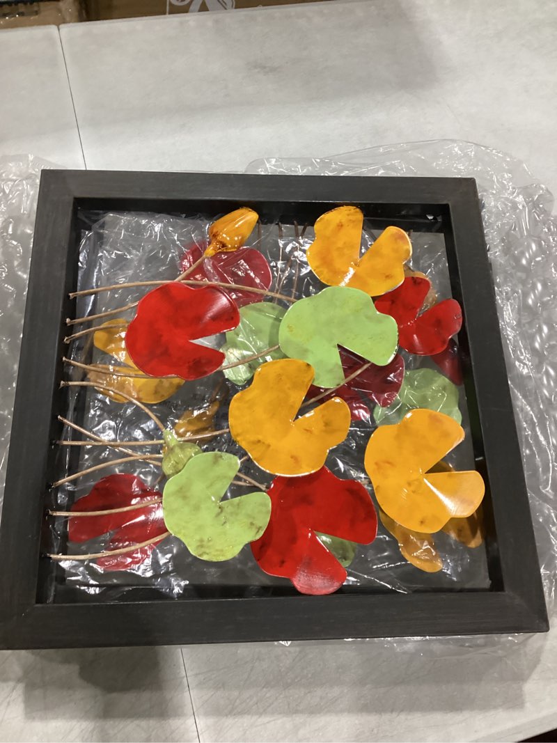 deco 79 metal floral home wall decor set of 2 14”x1”x14”