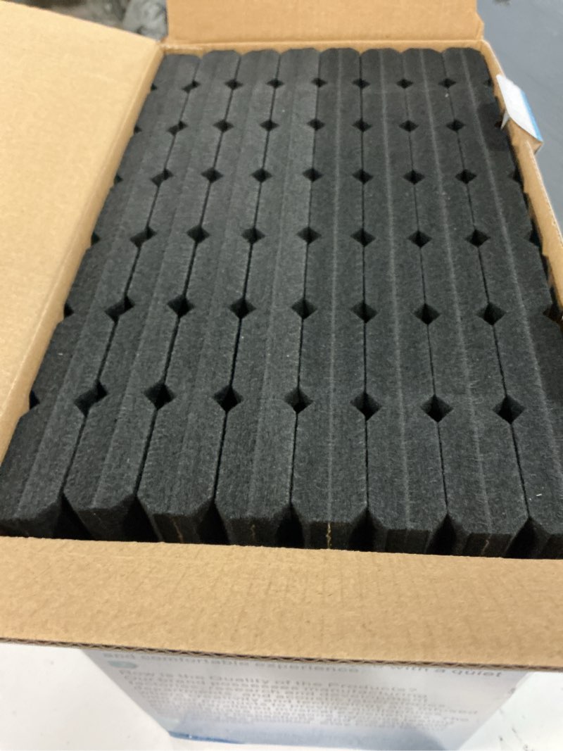 Condition photo showing Good Condition for 16 Pack Large Fold Soundproof Wall Panels,12 x 12 x 0.47 in Sound Proof Foam Panels for Walls, High Density, Thicker 0.47in, Acoustic Panels, Sound Dampening Panels Black 16 Pack charcoal-black