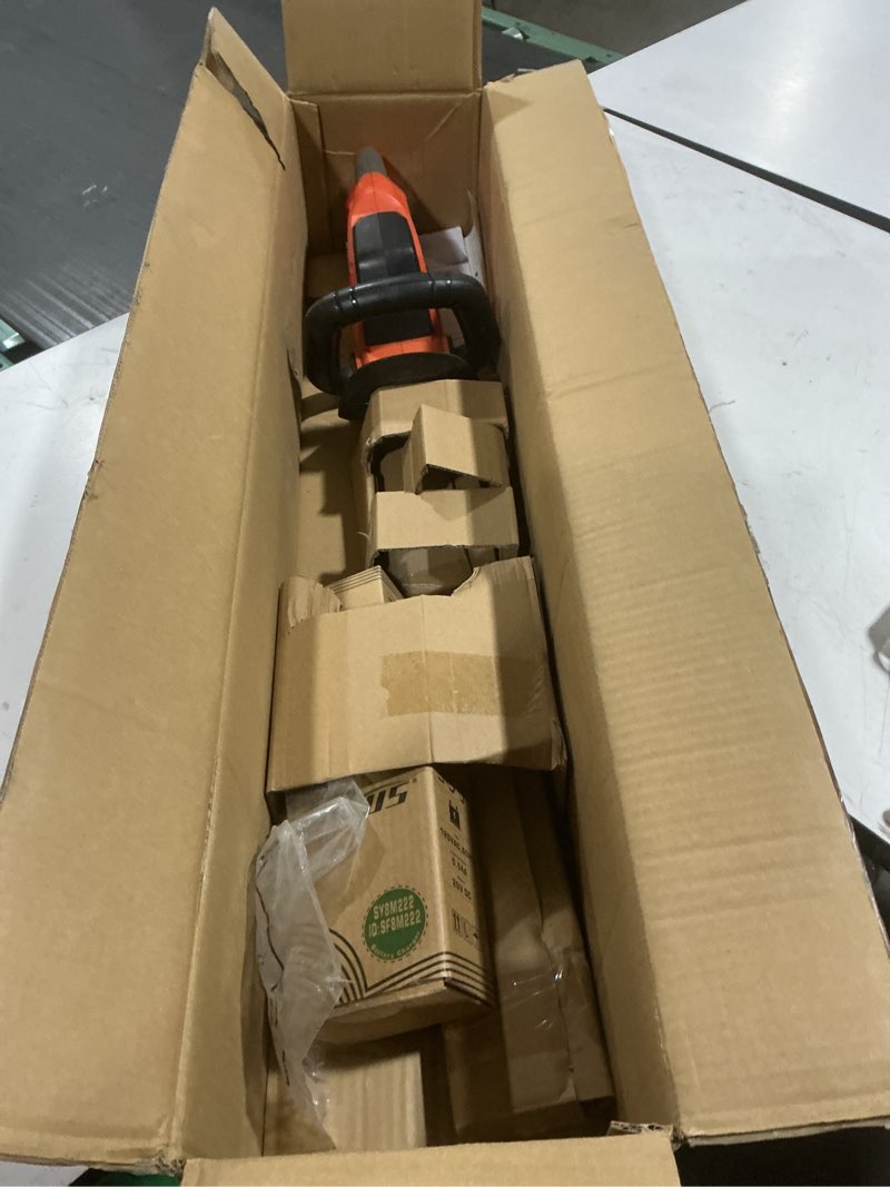Condition photo showing Good Condition for soyus hedge trimmer cordless, 20v electric hedge trimmers with 22 inch dual action blades and 3/4" cutting capacity, 2.0ah battery and fast charger included