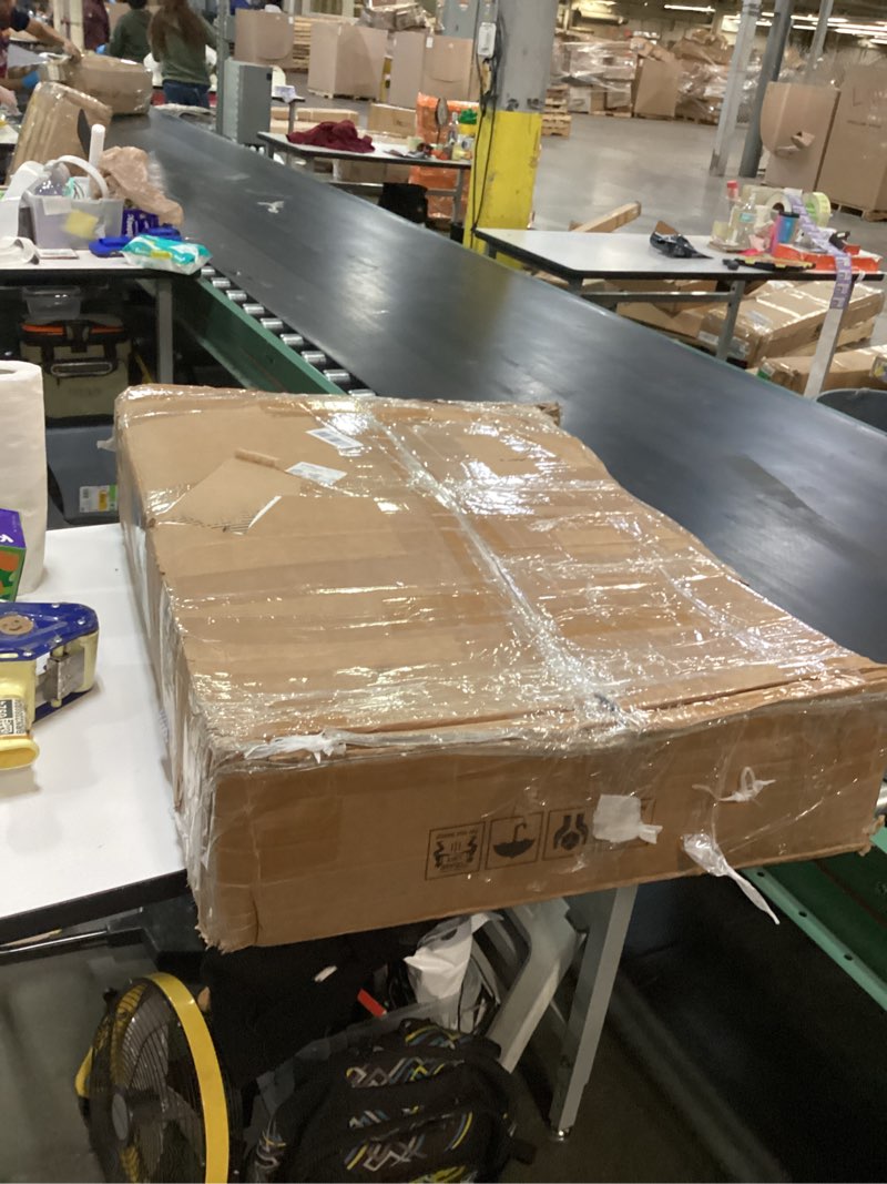 Condition photo showing As Is for (Incomplete )Tribesigns 70.8\" L-Shaped Executive Desk with 55\" File Cabinet, Large Home Office Computer Desk with Storage Shelves and Cabinet, Modern Business Furniture Set Home Office, Walnut White Walnut & White