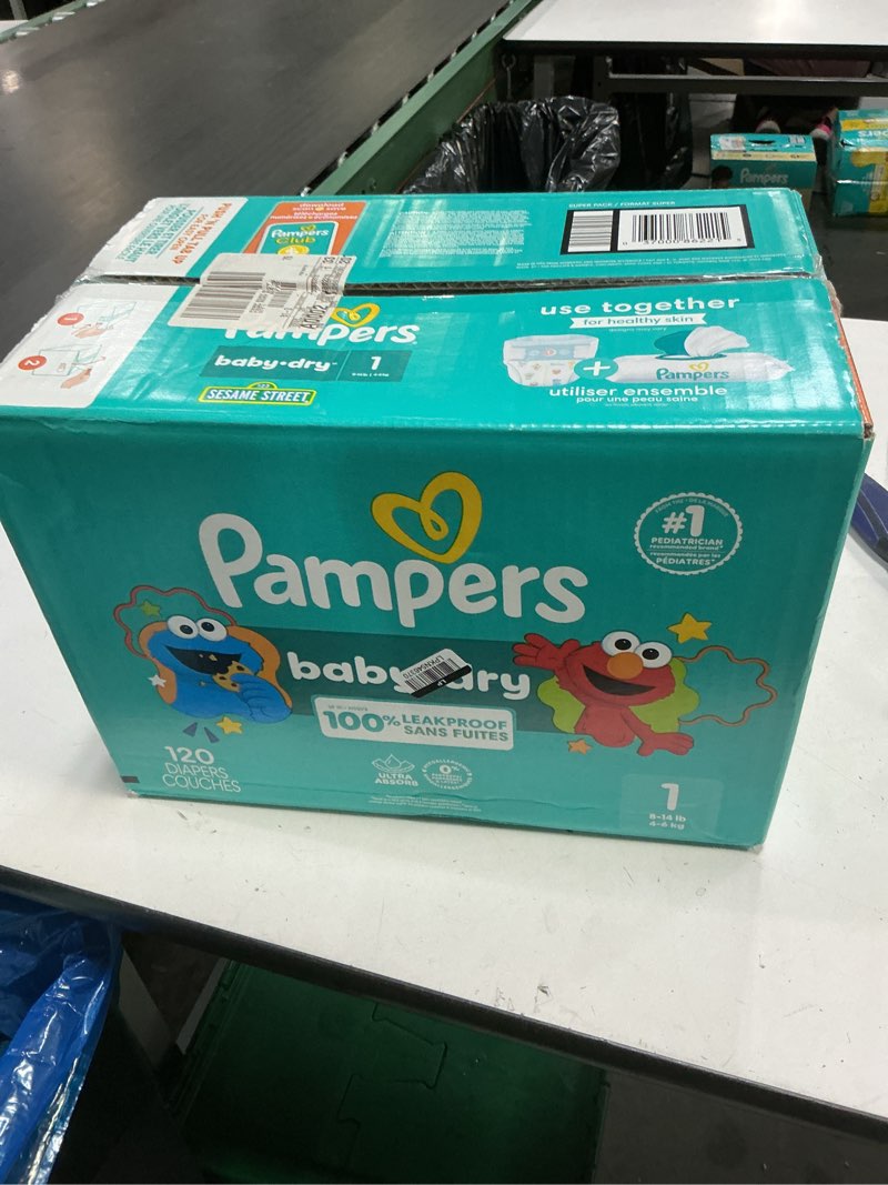 Condition photo showing New/Like New for pampers diapers - baby dry - size 1, 120 count, absorbent disposable infant diaper (packaging may vary) size 1 120