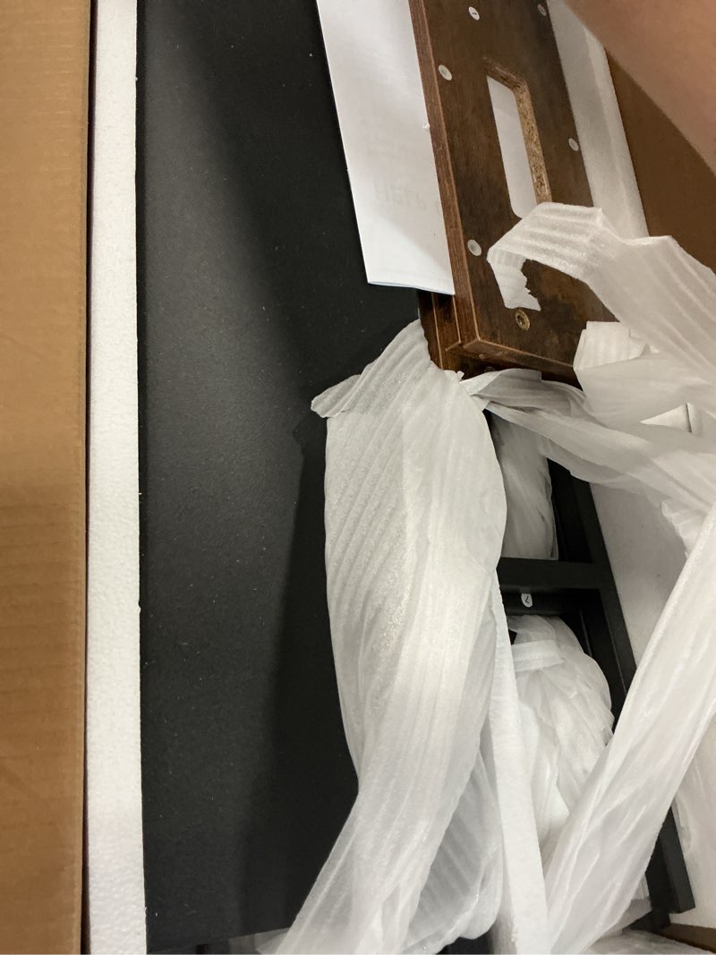 Condition photo showing As Is for huuger narrow sofa table with 2 power outlets, 63-86.6 inch adjustable length, behind the couch table with usb-c ports, long entryway console table, anti-tip kit, for hallway entry, rustic brown rustic brown 63.0"-86.6"w x 29.5h”