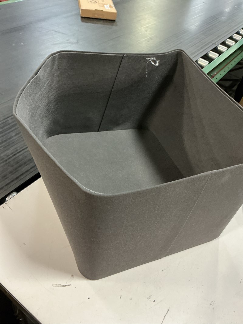Condition photo showing As Is for large decorative fabric box charcoal - brightroom
