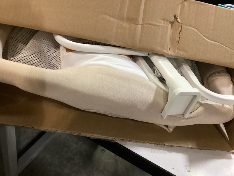 Condition photo showing As Is for Bassinet Bedside Sleeper - All-Mesh Design, Portable Bedside Bassinet for Baby with Washable Mattress, 5 Adjustable Heights?Beige?