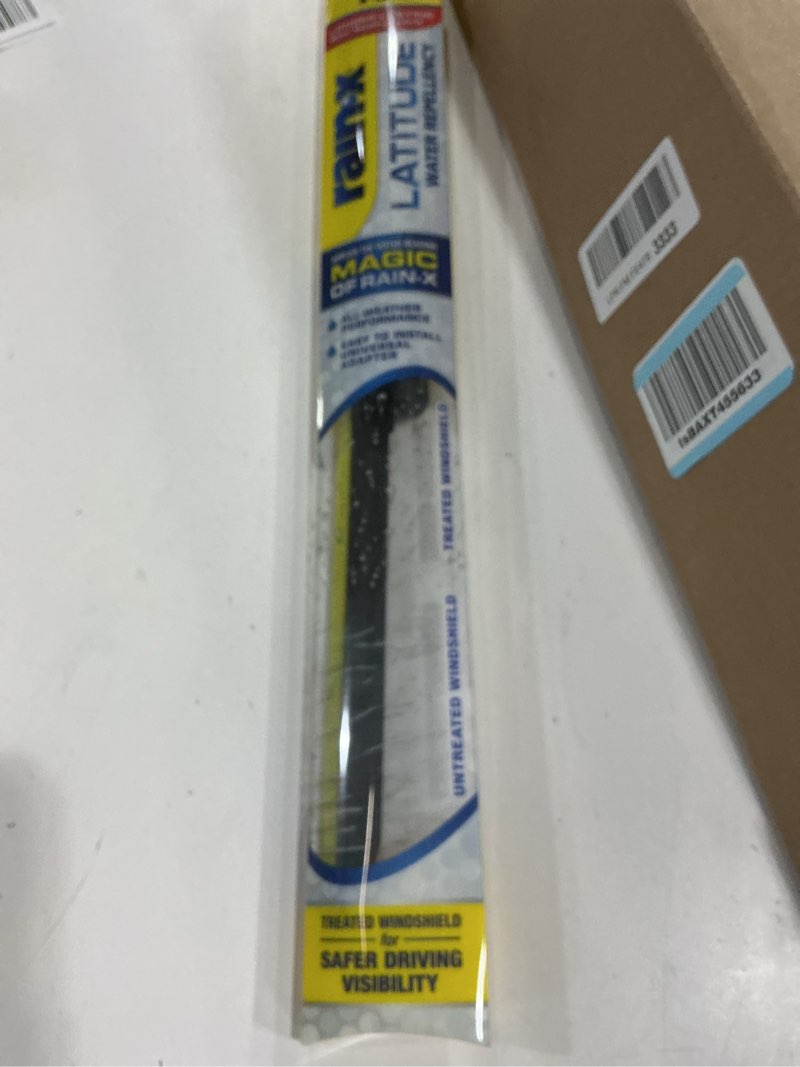 Condition photo showing New/Like New for rain-x 5079276-2 latitude 2-in-1 water repellent wiper blades, 19 inch windshield wipers (pack of 1), automotive replacement windshield wiper blades with patented rain-x water repellency formula 19" latitude repellency