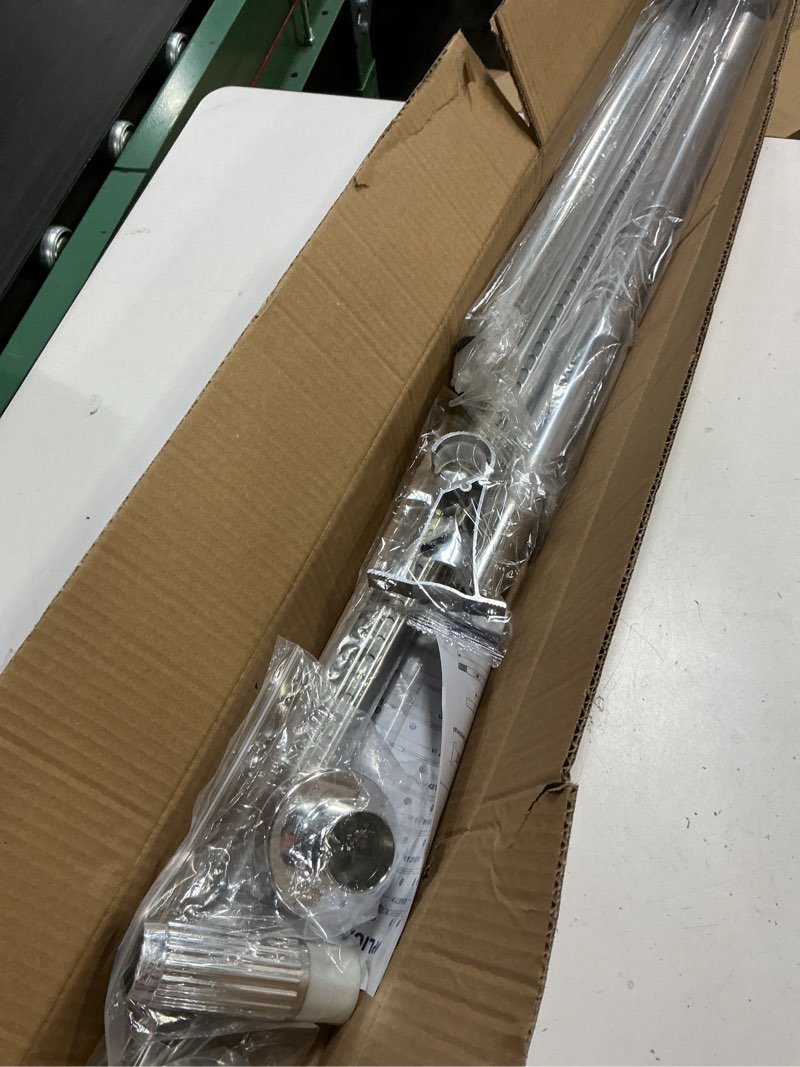 Condition photo showing Good Condition for mexau silver tension curtain rods for windows 41-103 inches heavy duty tension rod adjustable curtain rods no drilling for bathroom living room outdoor patio hold up blackout curtains and non slip 41-103in-1 pack silver