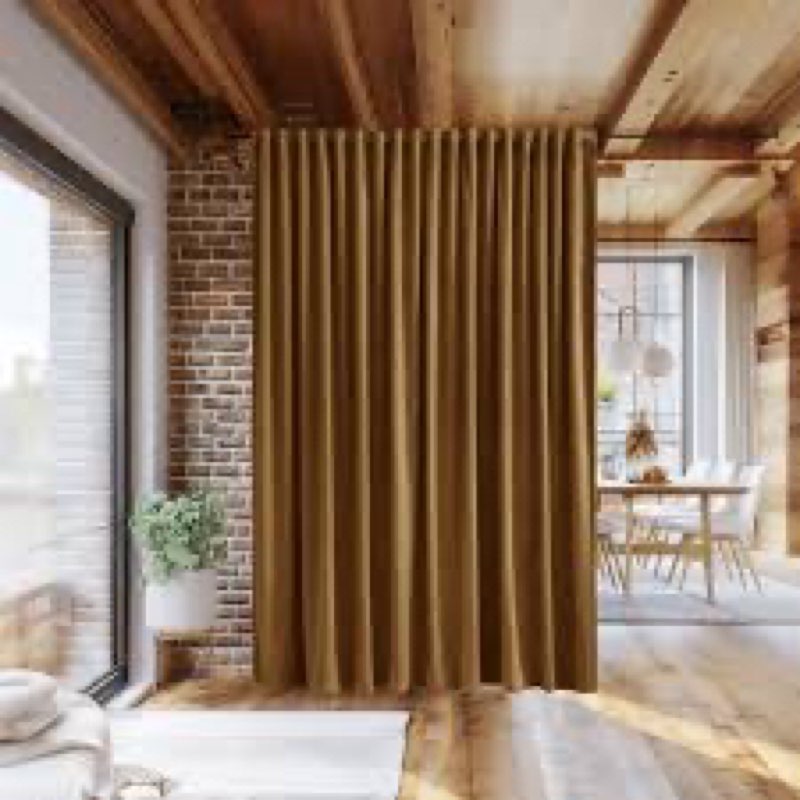 StangH Fall Curtains Gold Brown Velvet Curtains for Sliding Door, Blackout Thermal Insulated Noise R