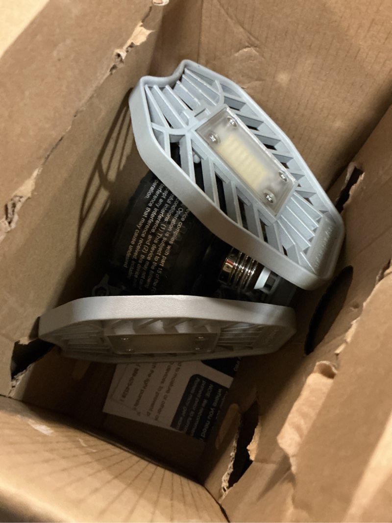 Condition photo showing Good Condition for ontel beyond bright led ultra-bright garage light - 3 adjustable panels, energy efficient, easy to install, durable and long-lasting light for garages, warehouses and more