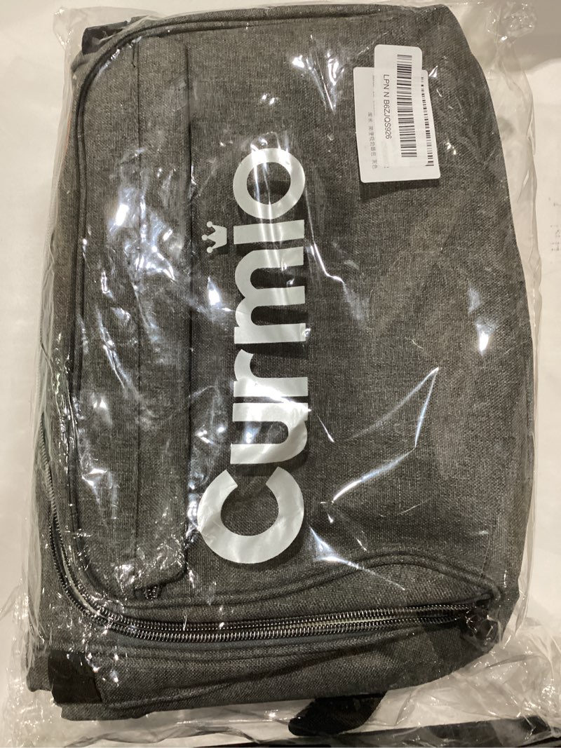 Condition photo showing New/Like New for curmio breast pump bag compatible for spectra s1, s2, medela, breast pump backpack with compartment for cooler bag, with padded laptop sleeve and pockets for working moms, gray