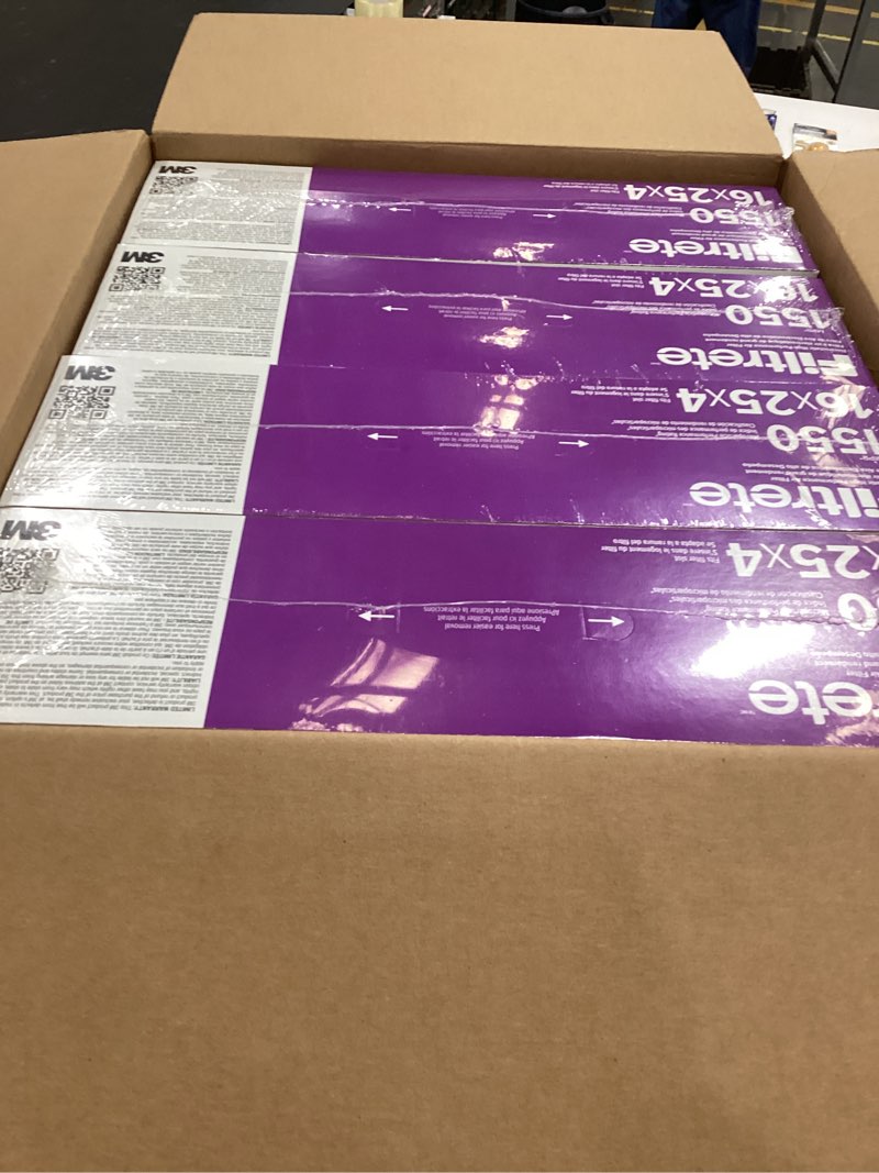 Condition photo showing New/Like New for filtrete 16x25x4 ac furnace air filter, mpr 1550, merv 12, fits lennox & honeywell, certified asthma & allergy friendly, electrostatic air cleaning filter, 4-pack (actual size 15.88 x 24.56 x 4.31)
