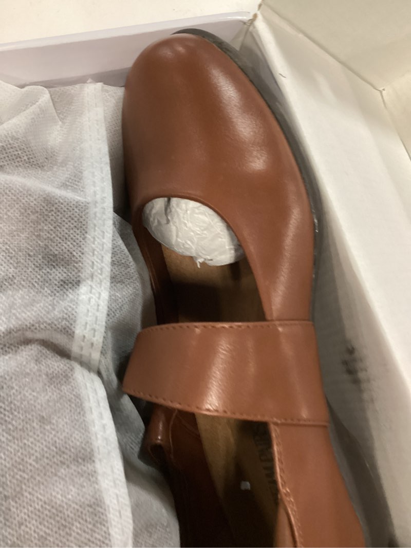 Condition photo showing Good Condition for dream pairs womens ballet mary jane flats, comfortable business office dress shoes for women dressy and work with ankle strap 8 wide brown