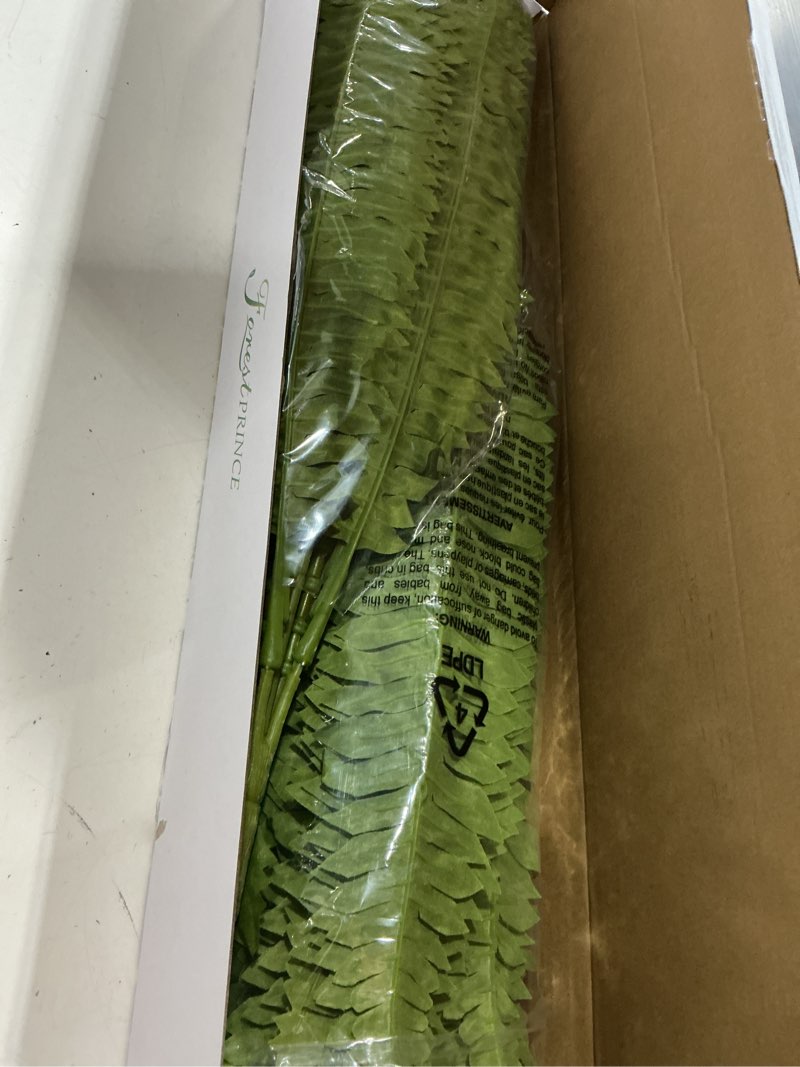 Condition photo showing New/Like New for forest prince 35" ferns artificial bush plants large, 2 artificial boston ferns with 39 fronds for outdoors home decor