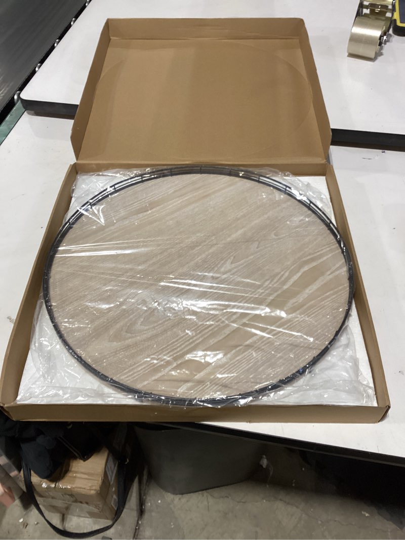 Condition photo showing Good Condition for 21" Lazy Susan Wood Turntable Organizer for Kitchen Decor, Farmhouse Round Wooden Lazy Susan Organization and Storage for Cabinet, Dining Table, Bathroom, Countertop,Centerpiece, Home Decor Whitewased White 21 inches