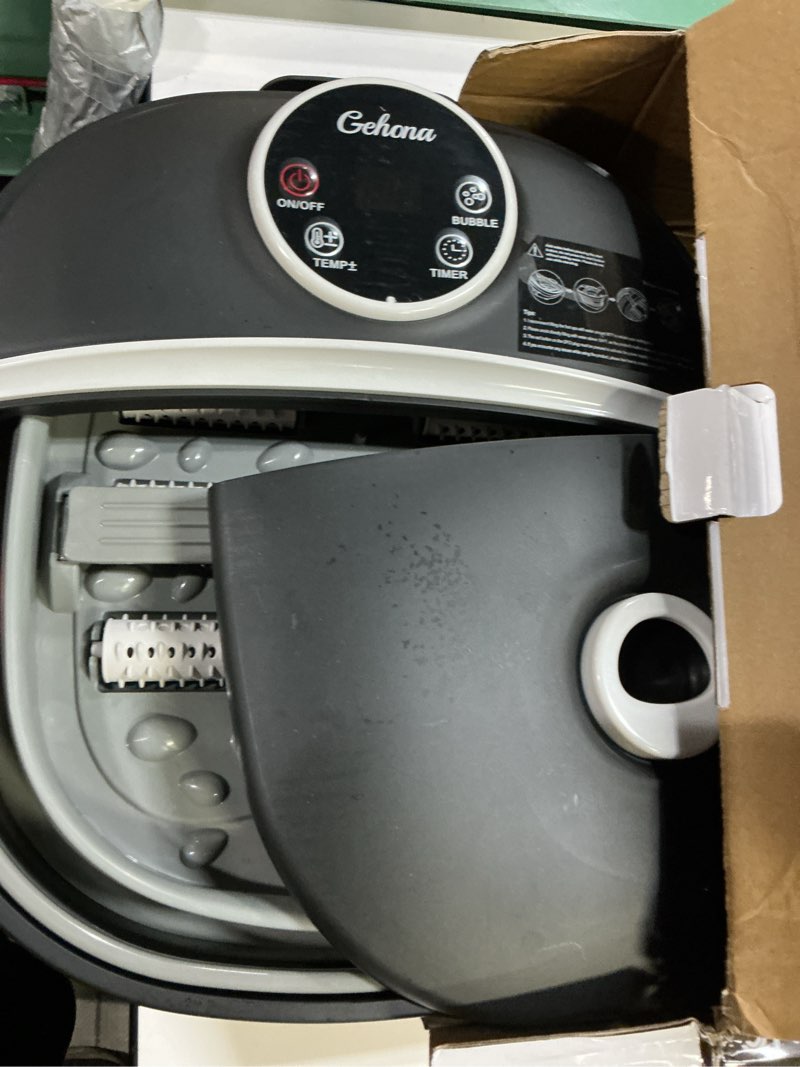 Condition photo showing As Is for Collapsible Foot Spa Bath with Heat,Foot Massager with Two Side Supports,Leakage Protector,Temperature Control,Bubbles,Red Light,Timer,Feet Spa Tub,Feet Soaker,Gifts (Black)