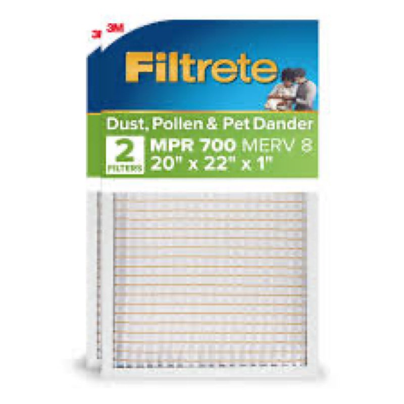 Filtrete 20x22x1 AC Furnace Air Filter, MPR 700, MERV 8, Tough on Pollen, Easy on Airflow, 3-Month P