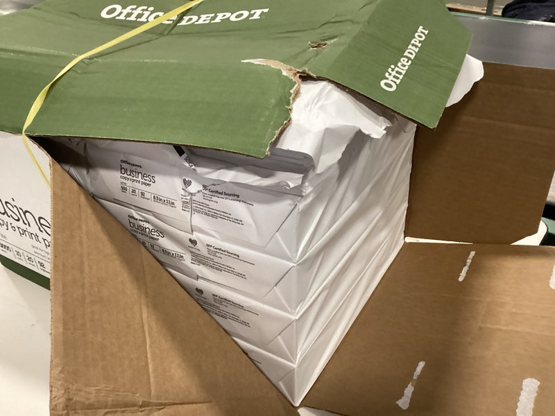 Condition photo showing As Is for Office Depot® Brand Business Multi-Use Printer & Copier Paper, Letter Size (8 1/2" x 11"), 5000 Total Sheets, 92 (U.S.)
