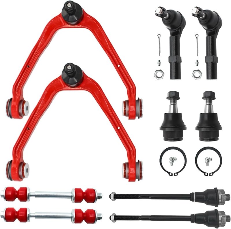 4WD AWD 10pc Front End Lower & Upper Control Arms Suspension Kit for Chevy GMC Silverado Sierra Aval