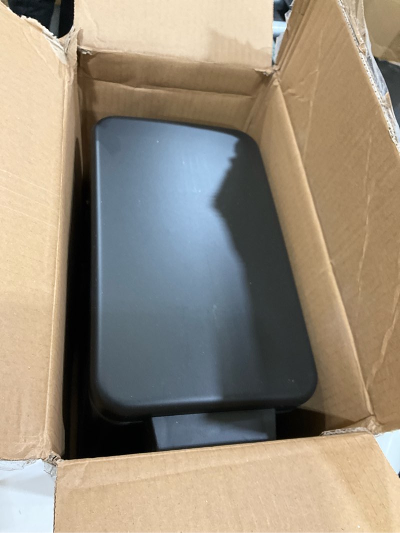 Condition photo showing Good Condition for Slim Bathroom Trash Can with Lid Soft Close, 2.6 Gallon Stainless Steel Garbage Can with Removable Inner Bucket, Durable Step Pedal, Small Trash Bins for Toilet, Bedroom, Kitchen, Office 2.6 Gallon Black