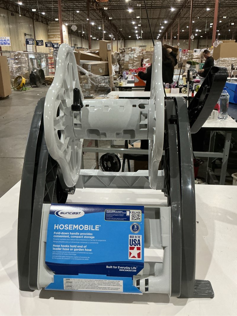Condition photo showing As Is for suncast hosemobile plastic 175-ft cart hose reel