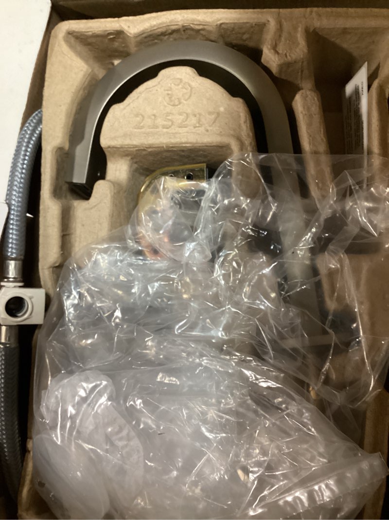Condition photo showing As Is for moen avri spot resist brushed nickel widespread 2-handle watersense bathroom sink faucet with drain