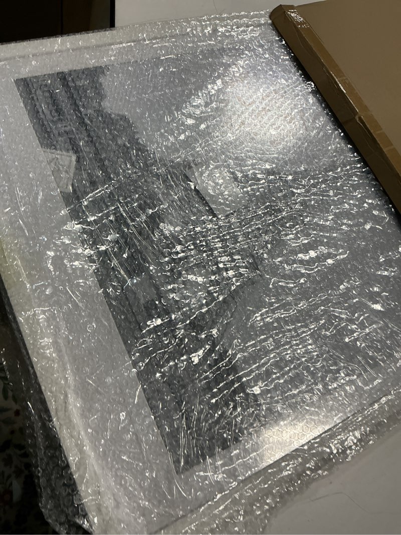 Condition photo showing Good Condition for upsimples 18x24 picture frame, display pictures 16x20 with mat or 18 x 24 without, wall hanging poster frames, white, 1 pack white 18x24