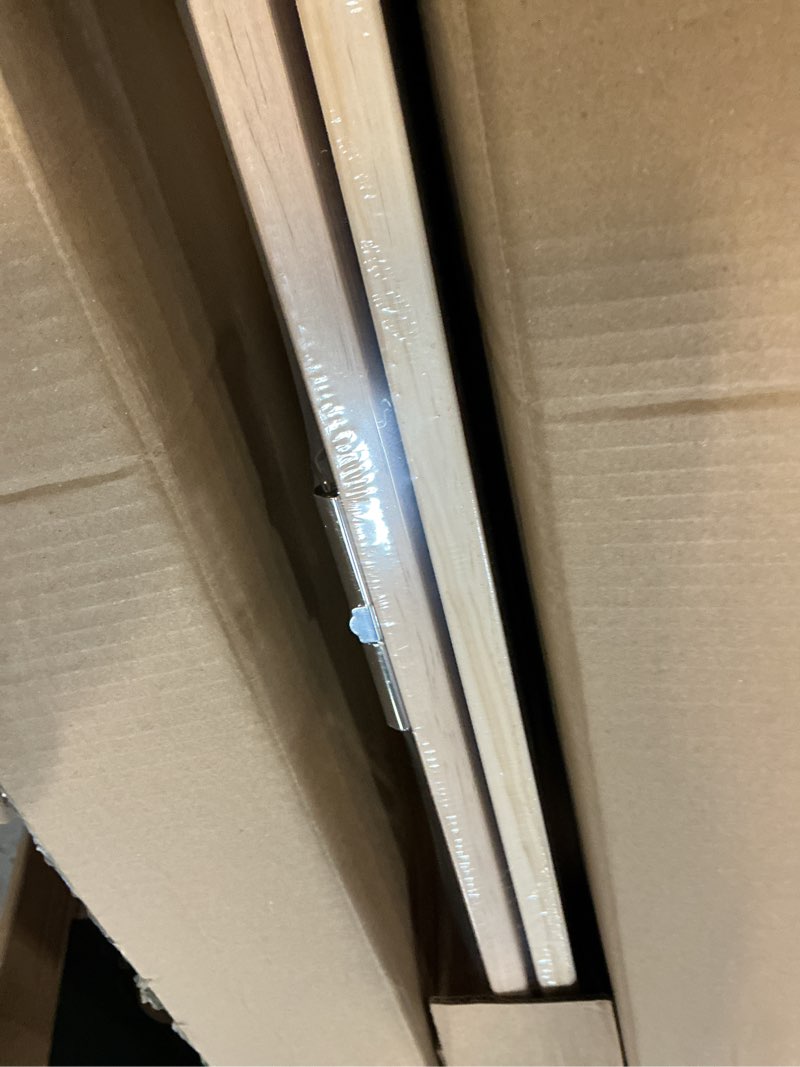 Condition photo showing As Is for JOYOOSS Kids Wooden Easel with Paper Roll - Adjustable Magnetic Double Sided Drawing Board Whiteboard & Chalkboard Dry Easel Board,Children Art Easel for 3~12 Years Kids Boys Girls Painting Drawing Kids Easel w Red Tray