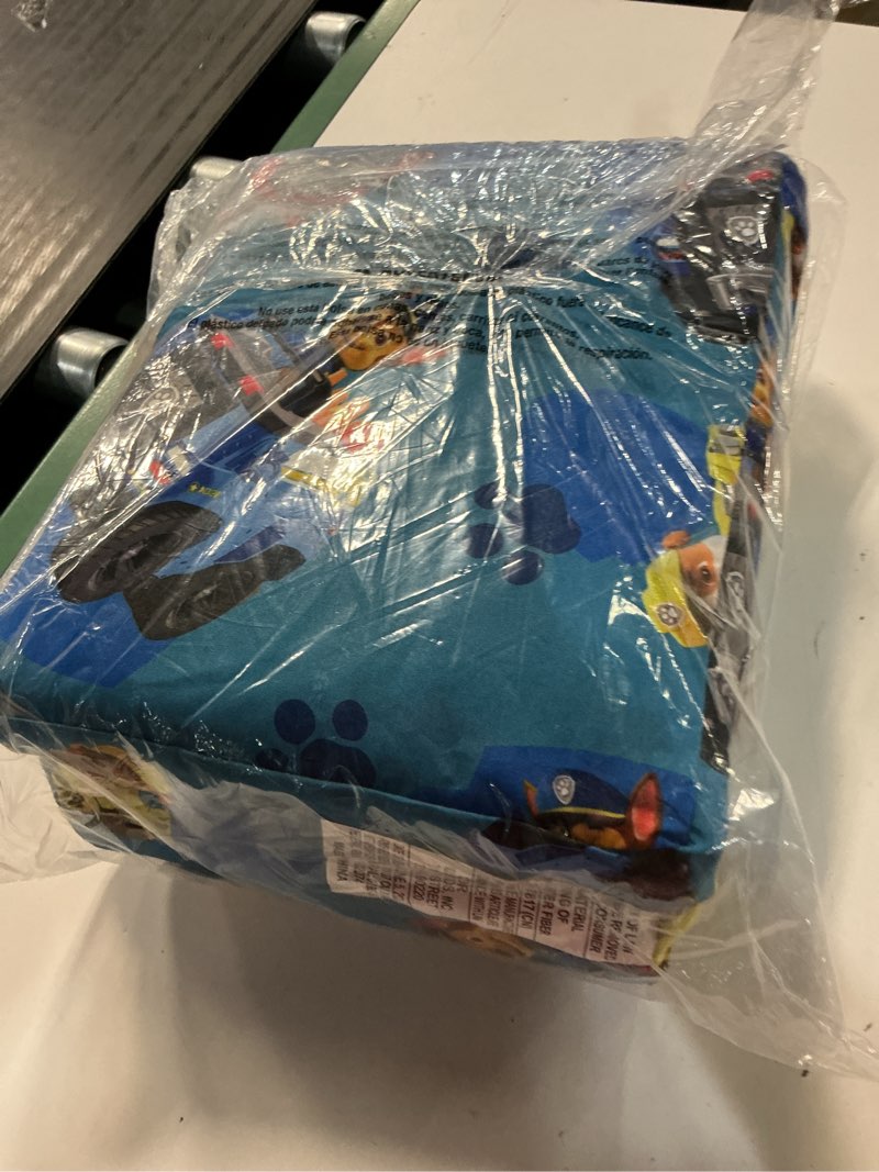 Condition photo showing Good Condition for paw patrol calling all pups 4 piece toddler bedding set – includes comforter, sheet set – fitted + top sheet + reversible pillowcase for boys bed, blue boys 4 piece set