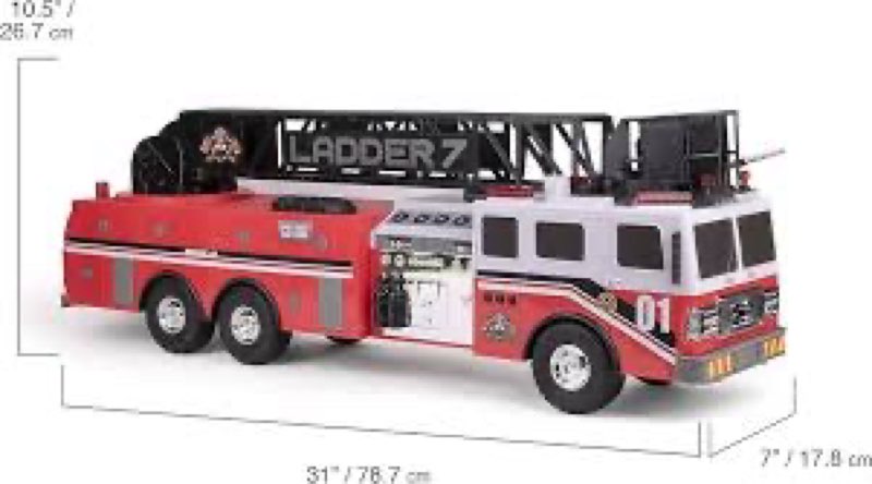 Mighty Fleet Titans 29" Jumbo Toy Fire Truck – Realistic Flashing Lights, Siren Sounds & Extendable 